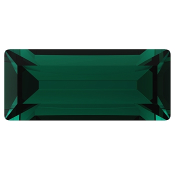 Preciosa&reg MAXIMA Crystal Fancy Stones, Czech Crystal, 435 26 212 Baguette, Dura Foiling, 50730 Emerald, 4x2mm.