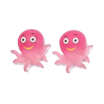 Resin Beads, No Hole/Undrilled, UV Resin Filling Accessories, Octopus, Pink, 26x25mm