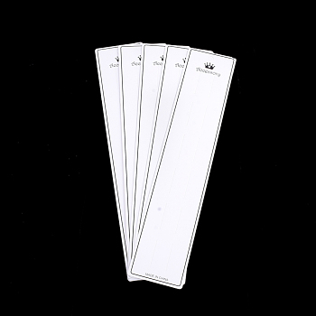 Cardboard Display Cards, Used For 6 Pairs Hair Barrettes, Rectangle, White, 29.2x6.2x0.03~0.04cm, Hole: 7mm