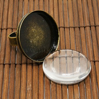 25mm Transparent Clear Domed Glass Cabochon Cover for Brass Portrait Ring Making(KK-X0016-NF)-4