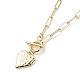 Alloy Heart Pendant Necklace with Brass Paperclip Chains for Woman(NJEW-JN04081)-1