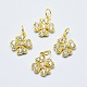 Brass Micro Pave Clear Cubic Zirconia Charms(ZIRC-J040-07G-NR)-1
