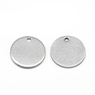 201 Stainless Steel Stamping Blank Tag Charms, Flat Round, Stainless Steel Color, 15x1mm, Hole: 1~1.5mm(X-STAS-Q213-02-15mm)