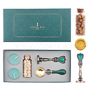 Wax Seal Stamp Set, with Brass Head & Handle, Spool, Candles & Wax, for Invitations Cards Letters Envelope, Retro Gift Box, Whale Pattern, Box Size: 11.4x22.3x3.8cm(TOOL-WH0019-82C)