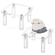 Square Transparent Acrylic Minifigure Display Stands, for Toys Figures, Clear, Finish Product: 8x8x4.9cm, about 9pcs/set(ODIS-WH0002-48A)