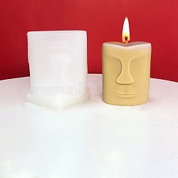 3D Abstract Face Candle Food Grade Silicone Molds, Scented Candle Molds, Resin Casting Molds
, White, 91x83x76mm, Inner Diameter: 56mm(DIY-C027-04)