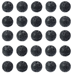 2 Strands Natural Lava Rock Beads Strands, Round, 8mm, Hole: 1mm, about 50pcs/strand, 15.7 inch(G-SP0001-28)