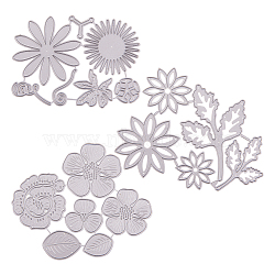 Carbon Steel Cutting Dies Stencils, for DIY Scrapbooking/Photo Album, Decorative Embossing DIY Paper Card, Flower, Matte Platinum Color, 3pcs/set(DIY-SC0008-98)