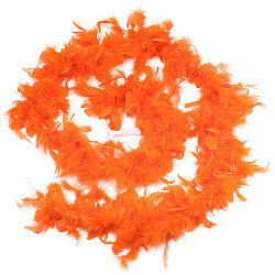 Turkey Feather Fluff Boa for Dancing, Wedding, Crafting Party Dress Up, Halloween Costume Decoration, Orange, 180x5mm, about 2m/strand(DIY-WH0568-10A)