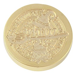 Halloween Wax Seal Brass Stamp Heads, for Wax Seal Stamp, Golden, 25.5x14mm, Hole: 7.5mm(AJEW-I068-A13)