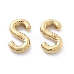 304 Stainless Steel Pendants, Real 14K Gold Plated, Ion Plating(IP), Balloon Letter Charm, Letter S, 20.5x12x4.5mm, Hole: 2mm(STAS-M111-22G-S)