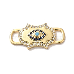 Brass Cubic Zirconia Buckles, for Watch Making, with Synthetic Turquoise, Eye, Black, 12.5x15.5x4mm, Hole: 5x3mm(KK-M278-01B-G)