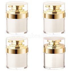 Plastic Portable Refillable Airless Pump Bottles, Vacuum Press Container, Travel Lotion Bottle, Gold, 6.3x8.4cm, Capacity: 50ml(1.69fl. oz)(AJEW-WH0504-84A)