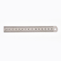 Stainless Steel Ruler, 15/20/30cm Metric Rule Precision Double Sided Measuring Tool School & Educational Supplies, Stainless Steel Color, 174x19x0.5mm(TOOL-L004-05A)