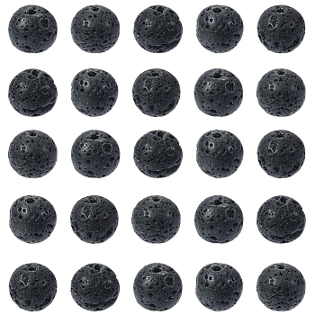 2 Strands Natural Lava Rock Beads Strands, Round, 8mm, Hole: 1mm, about 50pcs/strand, 15.7 inch
