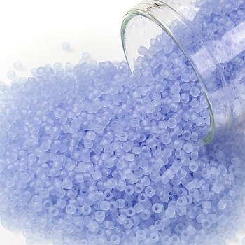 TOHO Round Seed Beads, Japanese Seed Beads, Frosted, (146F) Ceylon Frost Glacier, 15/0, 1.5mm, Hole: 0.7mm, about 3000pcs/10g