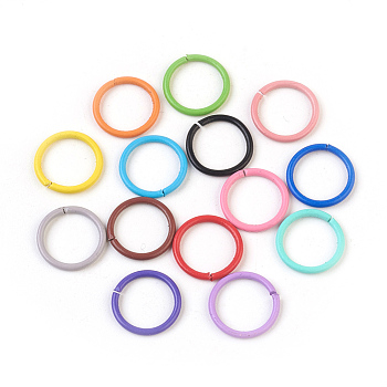 Iron Open Jump Rings, Mixed Color, 18 Gauge, 10x1mm, Inner Diameter: 8mm