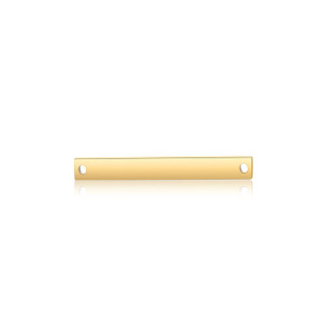 201 Stainless Steel Links connectors, Rectangle, Golden, 20x3x1.7mm, Hole: 1.2mm