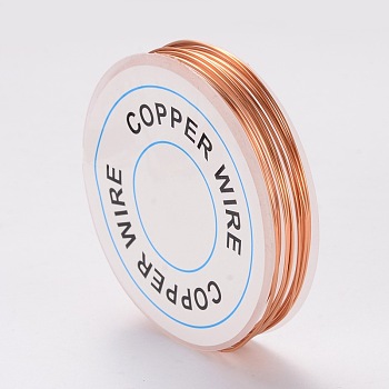Round Copper Jewelry Wire, Raw(Unplated), 20 Gauge, 0.8mm, about 9.84 Feet(3m)/roll