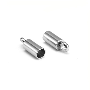 201 Stainless Steel Cord Ends, End Caps, Tube, Stainless Steel Color, 8x2.5mm, Hole: 1.5mm, Inner Diameter: 2mm