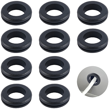 12Pcs Rubber Environmental Protection Two-sided Protective Coil, Black, 52.5x12mm, Inner Diameter: 35.5mm