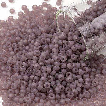 TOHO Round Seed Beads, Japanese Seed Beads, Frosted, (151F) Ceylon Frost Grape Mist, 8/0, 3mm, Hole: 1mm, about 222pcs/bottle, 10g/bottle