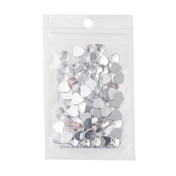 Acrylic Rhinestone Flat Back Cabochons Garment Accessories, Faceted Heart, Clear, 10x10x3.5mm