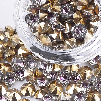 Eco-Friendly Pointed Back Resin Rhinestones, Back Plated, Diamond Shape, Tanzanite, 5.5mm, about 2880pcs/bag