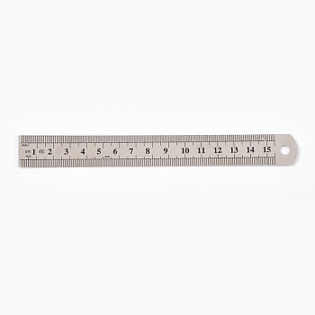 Stainless Steel Ruler, 15/20/30cm Metric Rule Precision Double Sided Measuring Tool School & Educational Supplies, Stainless Steel Color, 174x19x0.5mm