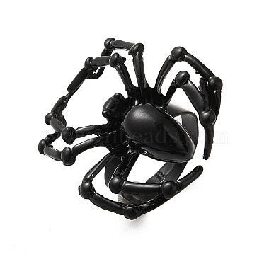 bague réglable araignée en alliage pour halloween(X-RJEW-O048-01EB)-4