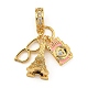 Rack Plating Brass Clear Cubic Zirconia & Enamel European Dangle Charms(KK-U035-28G)-1