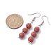 Boucles d'oreilles pendantes en pierre de lave naturelle teinte(EJEW-JE05636-01)-3