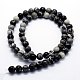 Chapelets de perles de pierre noire/soie noires naturelles(G-I199-11-6mm)-2