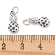 Brass Micro Pave Marine Blue Cubic Zirconia Charms(KK-Q814-06P)-3