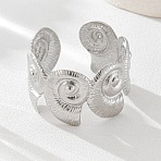 Conch 304 Stainless Steel Cuff Bangles for Women, Non-Tarnish, Stainless Steel Color, Inner Diameter: 1-7/8 inch(4.9cm)(BJEW-A150-02P)