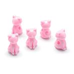 Opaque Acrylic Kitten Beads, Cat, Pink, 14.5x8.5x9.5mm, Hole: 2.5mm, about 860pcs/500g(MACR-S830-02H)