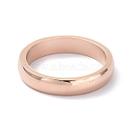 4mm Polished Plain Dome Finger Ring for Girl Women, Ion Plating(IP) 304 Stainless Steel Ring, Rose Gold, US Size 8(18.1mm)(RJEW-C012-06E-RG)