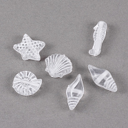 Craft Style Transparent Acrylic Charms, Mixed Shapes, Clear, 11~16.5x6~13x4~5.5mm, Hole: 1mm(X-TACR-S131-07)