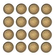 Iron Plain Edge Bezel Cups, Cabochon Settings, Flat Round, Antique Bronze, Tray: 25mm, 27x2mm(MAK-Q011-25AB-25mm)