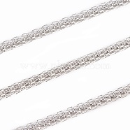 Iron Mesh Chains Network Chains, Unwelded, with Spool, Platinum Color, Chains: 2.5mm thick, about 328.08 Feet(100m)/roll(CHN001Y-N)