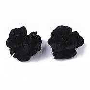 Polyester Fabric Flowers, for DIY Headbands Flower Accessories Wedding Hair Accessories for Girls Women, Black, 34mm(FIND-R076-02A-1)