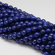 Dyed Round Natural Lapis Lazuli Beads Strands, 8mm, Hole: 1mm, about 48pcs/strand, 15.5 inch(X-G-K081-8mm)