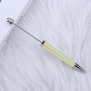 UV Plated Plastic Ball-Point Pen, Beadable Pen, for DIY Personalized Pen with Jewelry Beads, Champagne Yellow, 152x11mm(AJEW-C038-02E)