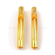 Brass Tube Beads, Hollow Curved Tube, Golden, 46x6mm, Hole: 5.5mm(KK-D040-03G)