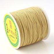 Braided Nylon Thread, Chinese Knotting Cord Beading Cord for Beading Jewelry Making, Dark Khaki, 0.8mm, about 100yards/roll(NWIR-R006-0.8mm-735)