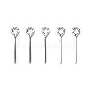 304 Stainless Steel Eye Pin, Stainless Steel Color, 15mm, Hole: 2mm, Pin: 0.7mm, about 220pcs/20g(X-STAS-R045-15mm)