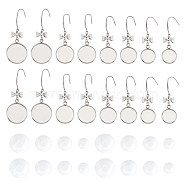 DIY Earring Making Kit, Including Transparent Glass Cabochons, 316 Surgical Stainless Steel Earring Hooks, Stainless Steel Color, 48pcs/set(DIY-UN0002-78)