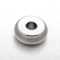 Rondelle 303 Stainless Steel Spacer Beads, Stainless Steel Color, 5x2mm, Hole: 1.2mm(X-STAS-N072-05)