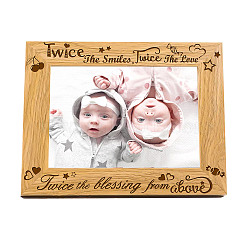 Natural Wood Photo Frames, for Tabletop Display Photo Frame, Rectangle with Word, Black, 150x200mm(DIY-WH0234-018)