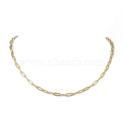 304 Stainless Steel Paperclip Chains Necklaces for Women, Golden, 19.88 inch(505mm)(NJEW-JN04744)